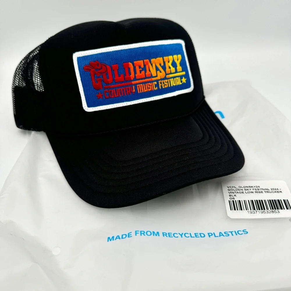 NWT Aviator Nation Golden Sky 2014 Festival Trucker Hat Cap Black Country Music - Picture 5 of 16
